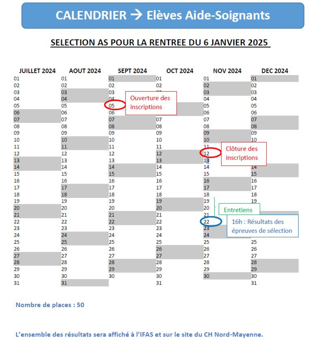Calendrier IFAS